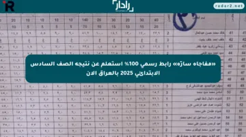 «مفاجأة سارّة» رابط رسمي 100% استعلم عن نتيجة الصف السادس الابتدائي 2025 بالعراق الآن